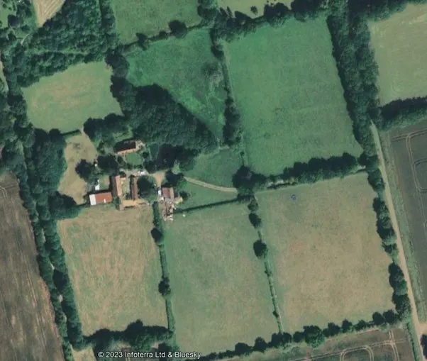 Aerial 2006 cut for hay flailed hedges